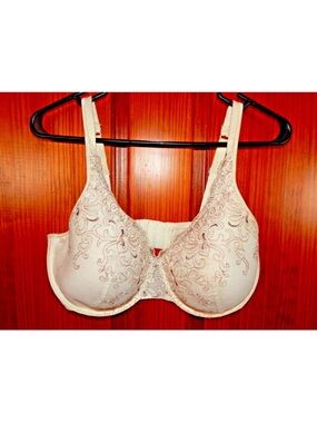 Platted Elegant Cream Embroidered Underwire Bra